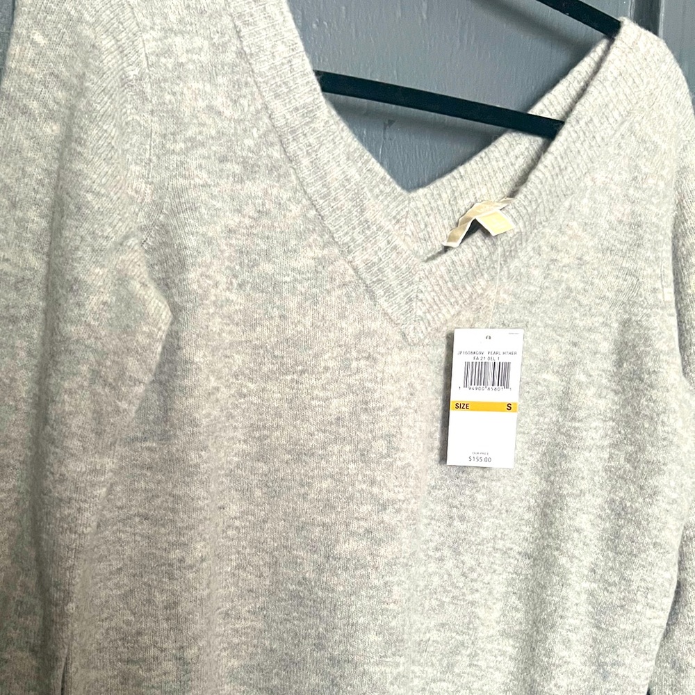MICHAEL KORS - Heather Gray double V neck sweater NWT